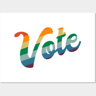 Rainbow Vote Vintage Retro Posters and Art